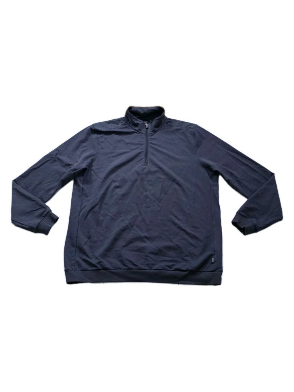 Hugo Boss 1/4 Zip Pullover Mens XXL Navy Mock Neck Cotton Minimalist Regular Fit